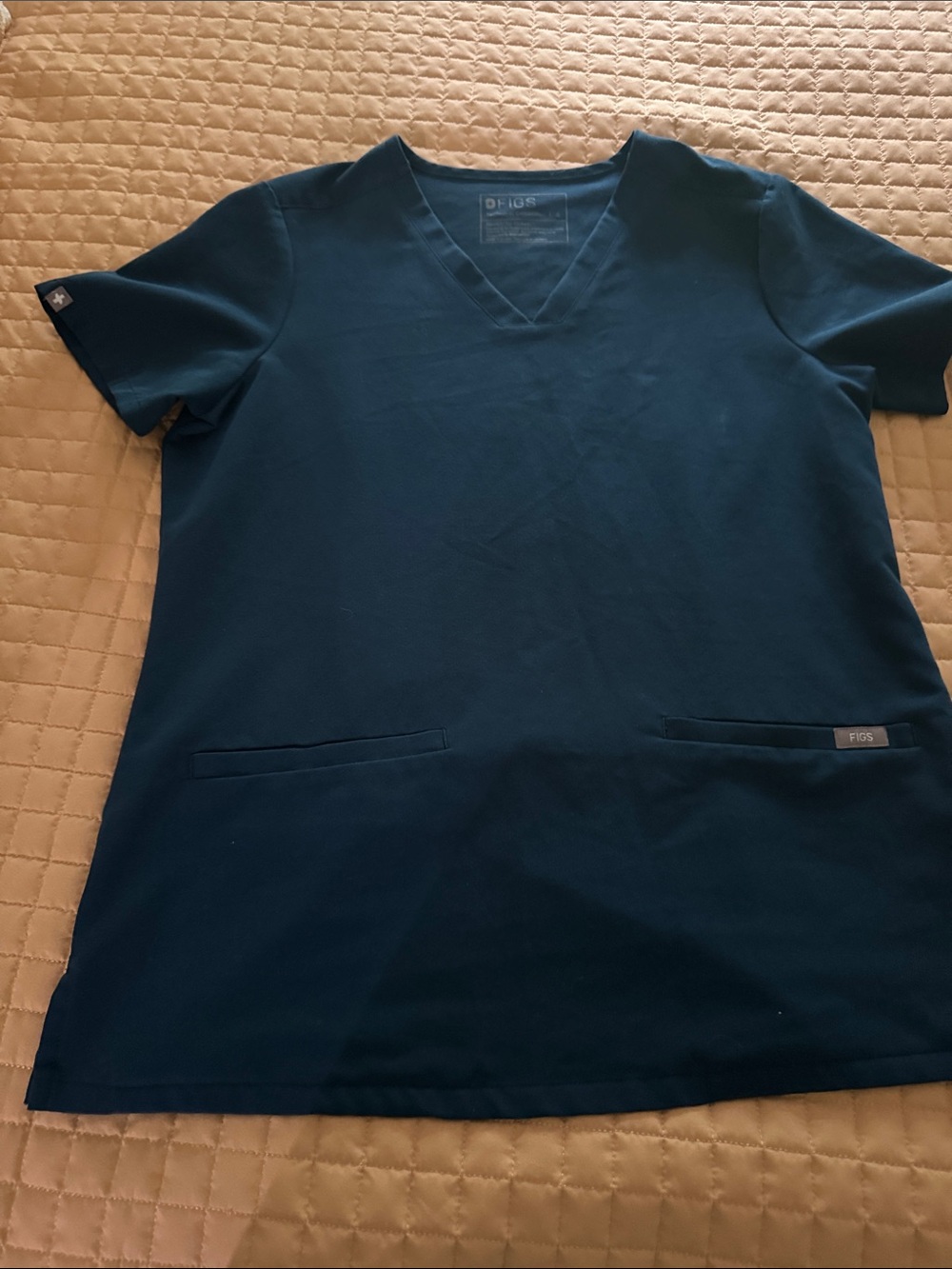 Figs Carribean blue V-Neck Scrub Top